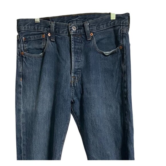 Levi's Mens 501 Original Fit Button Fly Blue Jeans Denim Size 31 Measures 31x32 - Picture 5 of 12